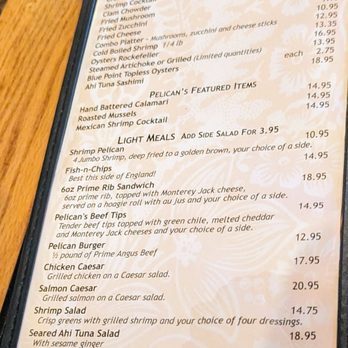 Pelican's Restaurant - August 2023 HH menu - Seafood Near Me - Albuquerque, New Mexico
