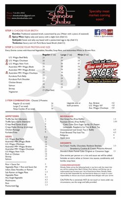 Menu photo 1 Shinobu Shabu Westminster, CA Menu photo 1 Shinobu Shabu Westminster, CA
