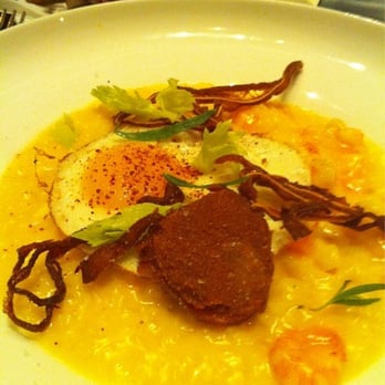 SPQR - Saffron risotto w/ shrimp and crispy pig - Italian Near Me - San Francisco, California SPQR - Saffron risotto w/ shrimp and crispy pig - Italian Near Me - San Francisco, California