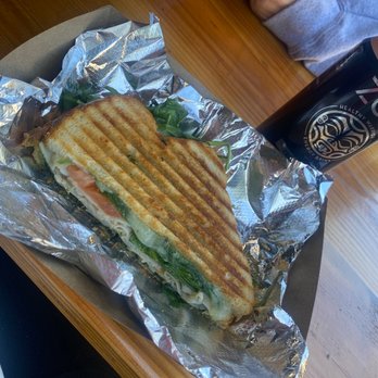 Emelia Deli - Zoa Energy Drink and The Salyut Panini - Cafes Near Me - Costa Mesa, California