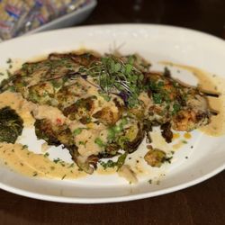 C&S Seafood & Oyster Bar - Jumbo shrimp with lobster risotto and Brussels sprouts so good!