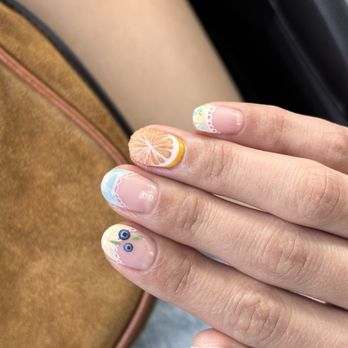 Lumi Nail Studio - Lemons & Blueberry picnic done by Queenie - Nail Salons Near Me - Pasadena, California