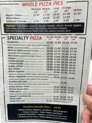 Menu photo 8 Roma Pizza & Restaurant New York, NY Menu photo 8 Roma Pizza & Restaurant New York, NY