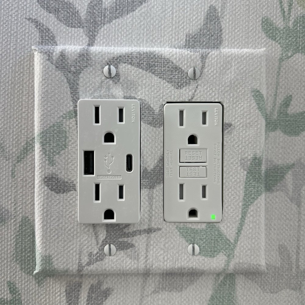Vinh's Custom Wallcovering - Look at how beautifully he can match the print on the switch plate to the wall! Amazing craftsmanship! - Wallpapering Near Me Vinh's Custom Wallcovering - Look at how beautifully he can match the print on the switch plate to the wall! Amazing craftsmanship! - Wallpapering Near Me
