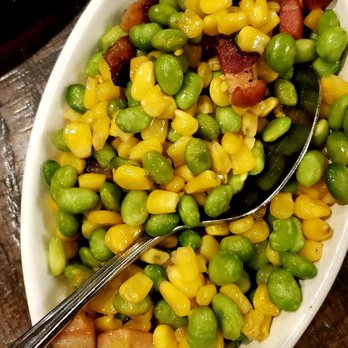 Paddlefish - Edamame with corn succotash with bacon - Seafood Near Me - Orlando, Florida