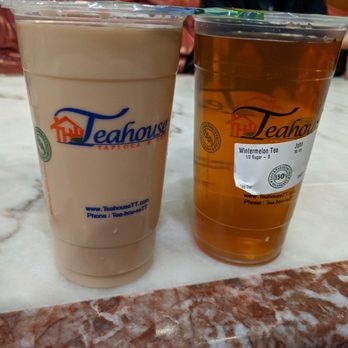 The Teahouse Tapioca & Tea - L-R: Almond Cream Tea, $3.50 prior to tax. Wintermelon Tea, $3.75 prior to tax - Coffee & Tea Near Me - Houston, Texas The Teahouse Tapioca & Tea - L-R: Almond Cream Tea, $3.50 prior to tax. Wintermelon Tea, $3.75 prior to tax - Coffee & Tea Near Me - Houston, Texas