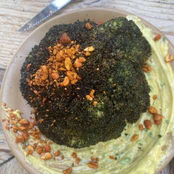 Campfire - Broccoli chermoula lime peanut - New American Near Me - Carlsbad, California Campfire - Broccoli chermoula lime peanut - New American Near Me - Carlsbad, California