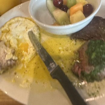 The Scratch Room - It was advertised as chimmichurri. Basically top sirloin with a basic chimmichurri. For the price, I thought it was flank steak - Breakfast & Brunch Near Me - Anaheim, California