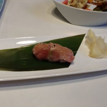 Miku - O-Toro Nigiri Sushi Aburi style - Japanese Near Me - Toronto, Ontario Miku - O-Toro Nigiri Sushi Aburi style - Japanese Near Me - Toronto, Ontario