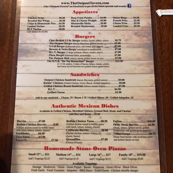 The Outpost - Menu front - Pizza Near Me - Pingree Grove, Illinois The Outpost - Menu front - Pizza Near Me - Pingree Grove, Illinois