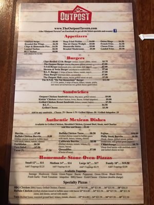 Menu photo 3 The Outpost Pingree Grove, IL