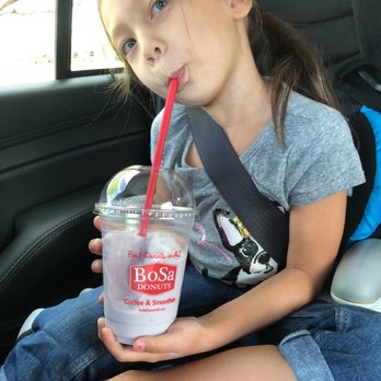 Bosa Donuts - The little enjoying her Taro smoothie. - Donuts Near Me - Gilbert, Arizona