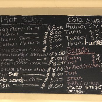 Mactown Pizza Plus - a menu on a blackboard - Pizza Near Me - Huntingdon, Pennsylvania