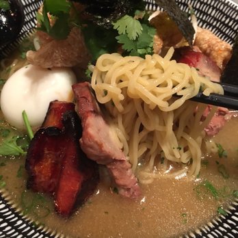 Su Casa Sushi Bar - A close up of the Ramen 1/5. I Don't recommend ordering this.  3 big pieces of pork rind!! - Sushi Bars Near Me - Las Vegas, Nevada