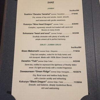 Hinata - Sake: Junmai | Ginjo | Junmai Gingo - Sushi Bars Near Me - San Francisco, California