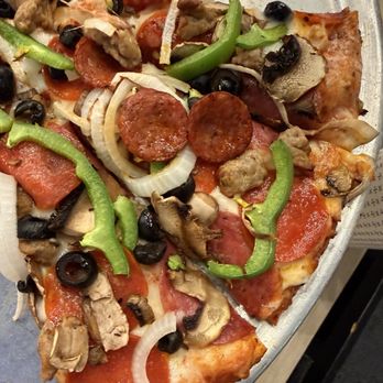 Round Table Pizza - This is a thin, dry King Aurthor - Pizza Near Me - Soledad, California