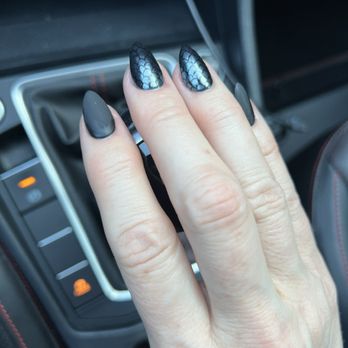 Luxy Nail Spa - Matte black and dragon/dark mermaid scales. - Nail Salons Near Me - Walnut Creek, California