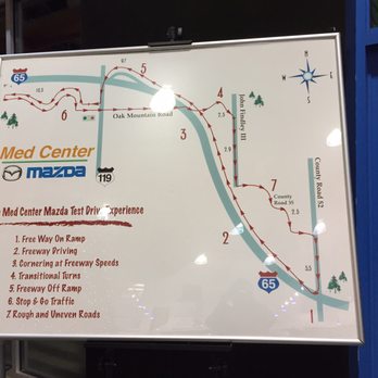 Med Center Mazda - Med Center's test drive is like a real race course map!  Zoom zoom! - Car Dealers Near Me - Pelham, Alabama
