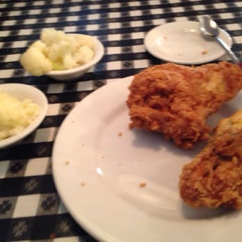 Cupboard Cafe - Fried chicken with mashed potatoes and steamed cauliflower. - Southern Near Me - Dillard, Georgia Cupboard Cafe - Fried chicken with mashed potatoes and steamed cauliflower. - Southern Near Me - Dillard, Georgia