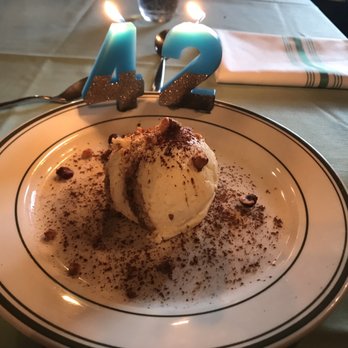 Saint-Emilion Restaurant - Birthday dessert tiramisu - French Near Me - Fort Worth, Texas Saint-Emilion Restaurant - Birthday dessert tiramisu - French Near Me - Fort Worth, Texas