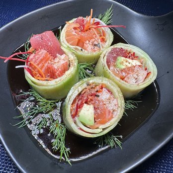 Sushi Nabi - Tuna, salmon, Kani avocado wrapped in cucumber in a ponzu sauce - Sushi Bars Near Me - Teaneck, New Jersey