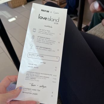 Videre - love island menu - Bars Near Me - Los Angeles, California