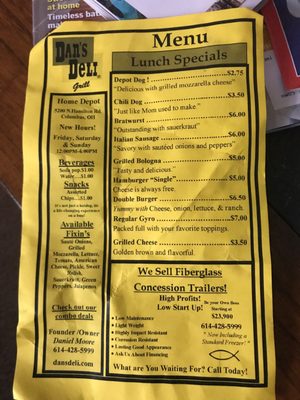 Menu photo 1 Dan’s Deli Columbus, OH