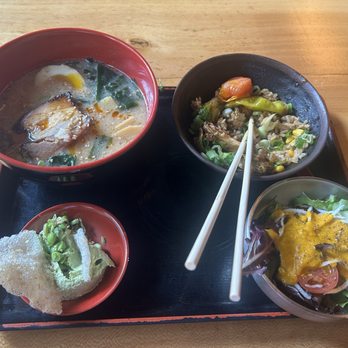 Ramen San Whisky Bar - Express Lunch Tonkotsu Vegetable Fried Rice Edamame Hummus Salad-San - Ramen Near Me - Chicago, Illinois Ramen San Whisky Bar - Express Lunch Tonkotsu Vegetable Fried Rice Edamame Hummus Salad-San - Ramen Near Me - Chicago, Illinois