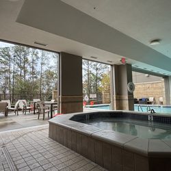 Drury Plaza Hotel Valdosta - The inside outside pool is no longer a thing they removed all of the glass and it's now a fully outdoor pool that is covered.