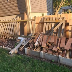 Millard Junk Removal - Old fencing and deck debris.