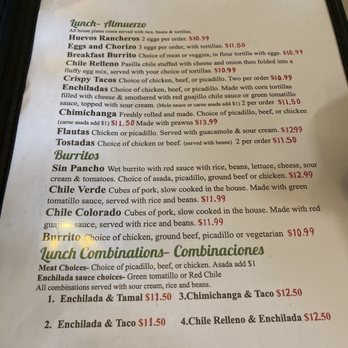 Sin Pancho Mexican Restaurant & Bar - Menu Page 2 - Lunch Menu, Burritos, and Lunch Combinations - Mexican Near Me - Auburn, Washington Sin Pancho Mexican Restaurant & Bar - Menu Page 2 - Lunch Menu, Burritos, and Lunch Combinations - Mexican Near Me - Auburn, Washington