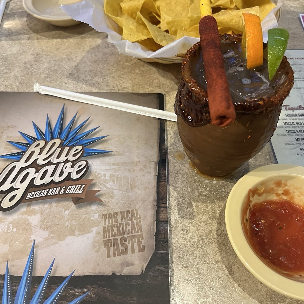 Blue Agave - Tequila based drink with grapefruit, lime, salt, tajin! Very good - Mexican Near Me - Douglasville, Georgia Blue Agave - Tequila based drink with grapefruit, lime, salt, tajin! Very good - Mexican Near Me - Douglasville, Georgia