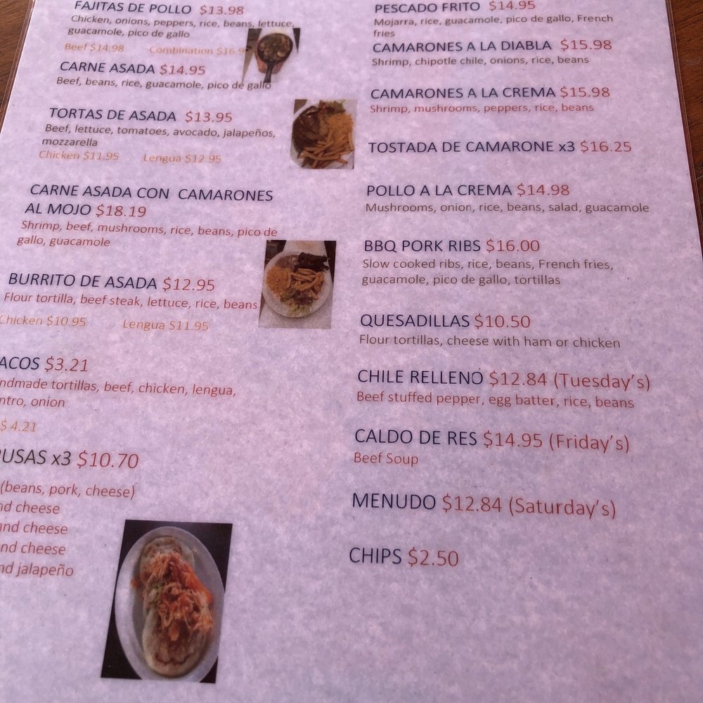 El Niño - Menu - Salvadoran Near Me - Ketchum, Idaho