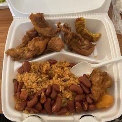 Boriken Taste - Fried chicken rice and beans! Plus plantains! Definitely a a great meal of your super hungry!