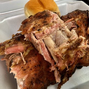 Leatha's Bar-B-Que - Pork Ribs - not very photogenic but very tasty!! - Barbeque Near Me - Petal, Mississippi