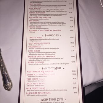 Pacific Dining Car - Menu 3/3. 11pm-6am. The filet and eggs is $2 cheaper during this time. - Steakhouses Near Me - Los Angeles, California Pacific Dining Car - Menu 3/3. 11pm-6am. The filet and eggs is $2 cheaper during this time. - Steakhouses Near Me - Los Angeles, California