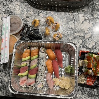 Golden Ginger Bistro - a tray of sushi and rolls - Asian Fusion Near Me - Clearfield, Utah Golden Ginger Bistro - a tray of sushi and rolls - Asian Fusion Near Me - Clearfield, Utah