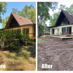 Removal of over grown azaleas for a new landscape.