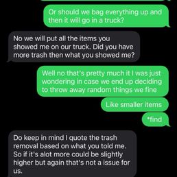 Texts about the trash bags Texts about the trash bags