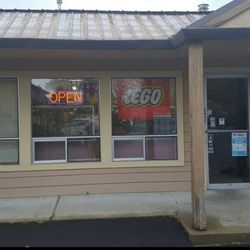 Storefront view of The Brickhouse Lego store.