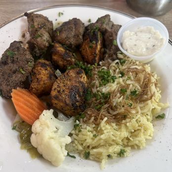 Nish! Mediterranean Grill - 23. Combo Kabob Plate - Mediterranean Near Me - River Oaks, Texas