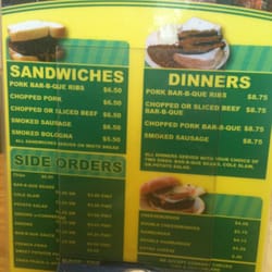 Sim's Bar-B Que - Menu