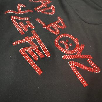 Last Design - White letter print (rhinestones not included) - Screen Printing/T-Shirt Printing Near Me