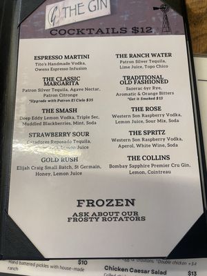 Menu photo 1 The Gin Prosper Prosper, TX