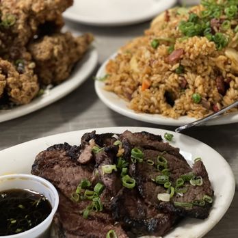 Side Street Inn - Pulehu short ribs (market price) and Da Works fried rice - Sports Bars Near Me - Honolulu, Hawaii Side Street Inn - Pulehu short ribs (market price) and Da Works fried rice - Sports Bars Near Me - Honolulu, Hawaii