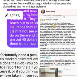 What I wrote informing them and there reply of it's ok to keep my money and I don't have item.