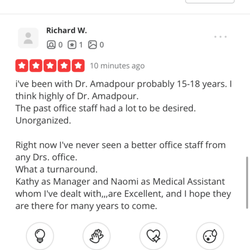 Moe Amadpour, MD - Yelp is unfortunately flagging our reviews as scam. We appreciate the kind words from this lovely patient of ours! Thank you for trusting us