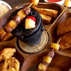 Hawaiian Island - Spinning Flaming PuPu Platter be Balamaki, Crab Rangoon, Shrimps, Eggrolls with Fire hotpot