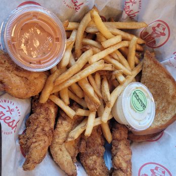 Slim Chickens - Chicken tender basket with 2 dipping sauce was good - Chicken Wings Near Me - Gambrills, Maryland Slim Chickens - Chicken tender basket with 2 dipping sauce was good - Chicken Wings Near Me - Gambrills, Maryland
