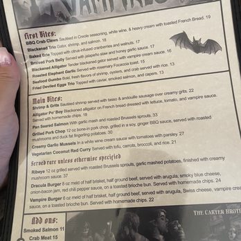 Vampire Cafe - Menu - Cafes Near Me - New Orleans, Louisiana Vampire Cafe - Menu - Cafes Near Me - New Orleans, Louisiana